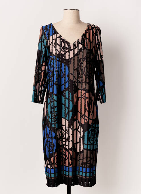 Rochie midi imprimeu floral mâneci lungi negru JOSEPH RIBKOFF femme