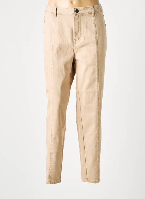 Blugi cu croială slim bej FUEGO WOMAN femeie