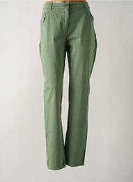 Pantalon drept închidere cu fermoar sub clapetă cu nasturi verde GUY DUBOUIS femme