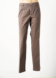Pantalon slim închidere cu fermoar sub clapetă cu nasturi maro MEYER homme