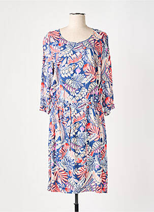 Rochie midi imprimeu floral mâneci 3/4 albastru GRIFFON femeie