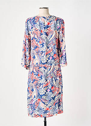 Rochie midi imprimeu floral mâneci 3/4 albastru GRIFFON femeie