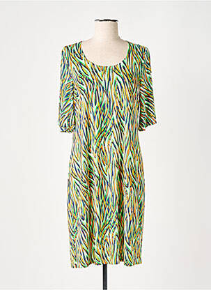 Rochie midi croială fluidă mâneci scurte verde BATIDA femeie