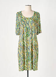 Rochie midi croială fluidă mâneci scurte verde BATIDA femeie