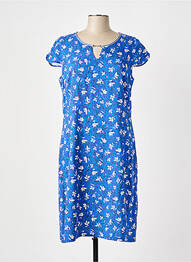 Rochie midi imprimeu floral mâneci scurte albastru FRANCE RIVOIRE femme
