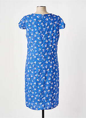 Rochie midi imprimeu floral mâneci scurte albastru FRANCE RIVOIRE femeie