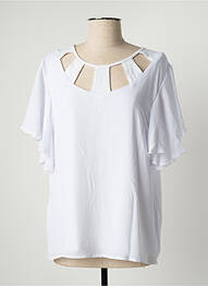 Top elasticitate mâneci scurte alb FELINO femme