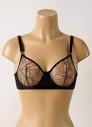 Sutien efect material satinat sutien cupe întregi cu decolteu înalt negru LINGADORE femeie