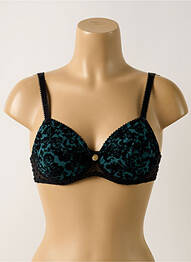 Sutien efect material satinat sutien cupe întregi cu decolteu înalt negru ANTIGEL femme