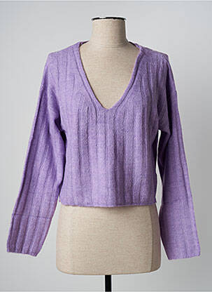 Pulover țesătură melanj mâneci lungi violet ESPRIT femeie