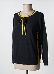 Pulover guler rotund mâneci lungi negru FELINO femme