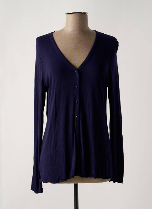 Vestă cu mâneci lungi croială cambrată albastru SENORETTA femme