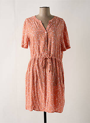 Rochie midi imprimeu floral mâneci scurte roz CREAM femeie