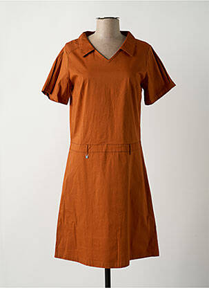Rochie midi mâneci scurte mâneci scurte portocalie AGATHE & LOUISE femeie