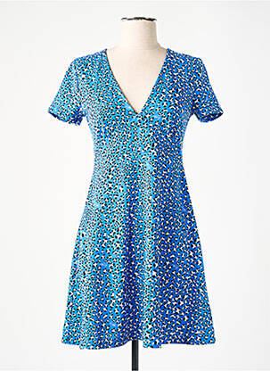 Rochie scurtă croială evazată mâneci scurte albastru TOMMY HILFIGER femeie