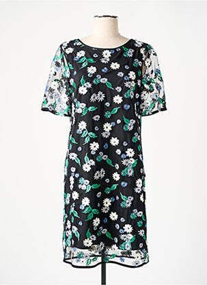 Rochie midi imprimeu floral mâneci scurte negru TOMMY HILFIGER femeie
