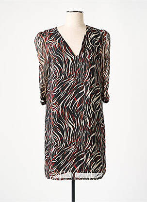 Rochie scurtă croială fluidă mâneci 3/4 negru IKKS femeie