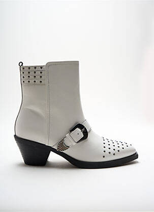 Botine/ghete material neted toc plat până la 3 cm alb GEOX femeie