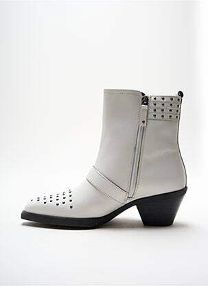 Botine/ghete material neted toc plat până la 3 cm alb GEOX femeie