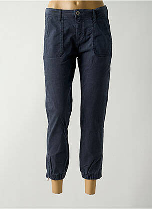 Pantalon 7/8 închidere cu fermoar sub clapetă cu nasturi albastru DENIM STUDIO femeie