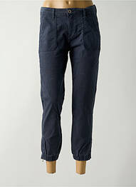 Pantalon 7/8 închidere cu fermoar sub clapetă cu nasturi albastru DENIM STUDIO femeie
