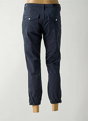 Pantalon 7/8 închidere cu fermoar sub clapetă cu nasturi albastru DENIM STUDIO femeie