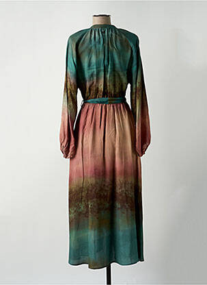 Rochie lungă mâneci lungi mâneci lungi verde DIXIE femeie