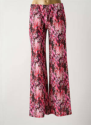 Pantalon larg țesătură crep mărime normală roz LADY LOL femeie