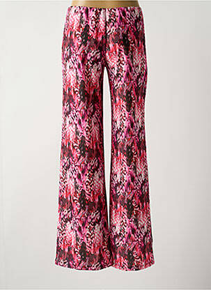 Pantalon larg țesătură crep mărime normală roz LADY LOL femeie