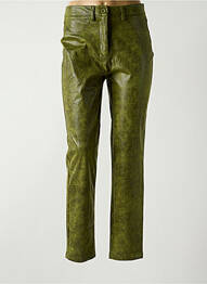 Pantalon slim țesătură acoperită mărime normală verde DANIELA COOL femeie