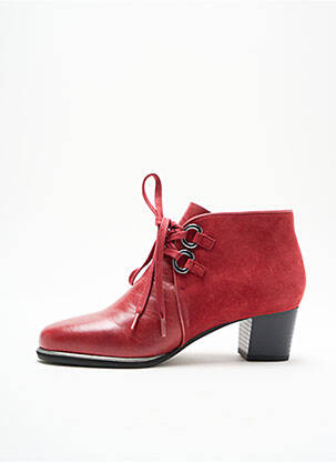 Botine/ghete material neted toc plat până la 3 cm roșu SWEET femeie