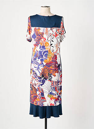 Rochie midi imprimeu fantezie mâneci scurte albastru GRIFFON femeie