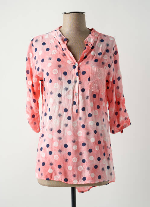 Tunică mâneci lungi roz COULEURS DU TEMPS femeie