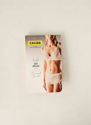 Sutien efect material satinat sutien cupe întregi cu decolteu înalt roz CALIDA femeie
