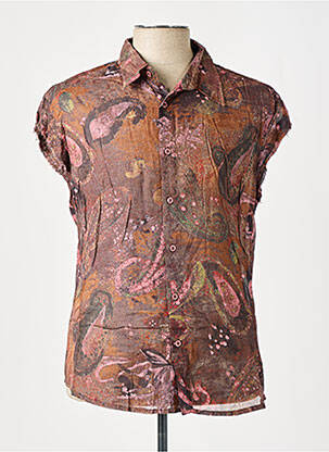 Cămașă cu mâneci scurte maro BRAY STEVE ALAN bărbat