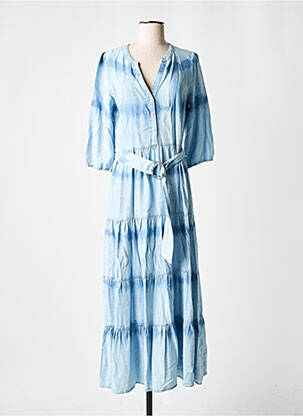 Rochie lungă mâneci lungi mâneci lungi albastru K-DESIGN femeie