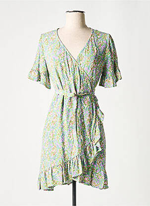 Rochie midi imprimeu floral mâneci scurte violet FABIENNE CHAPOT femeie