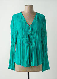 Cămașă croială cambrată mâneci lungi verde CREAM femme