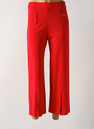 Pantalon 7/8 talie înaltă talie înaltă roșu POUPEE CHIC femeie