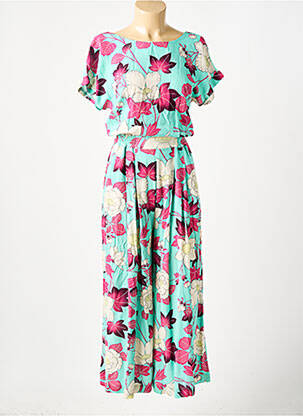 Salopetă-pantalon țesătură crep mâneci scurte albastru KING LOUIE femme