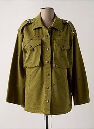 Jachete casual croială dreaptă verde PLEASE femeie