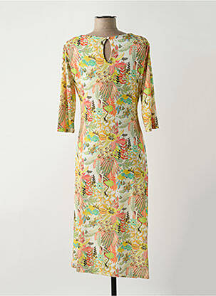 Rochie midi imprimeu floral mâneci 3/4 verde EGO femeie