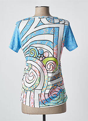Tricou imprimeu fantezie mâneci scurte albastru KALISSON femeie