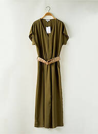 Salopetă-pantalon țesătură crep mâneci scurte verde TINTA femme