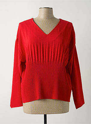 Top guler în v mâneci lungi roșu PAZ TORRAS femme