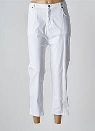 Pantalon trei sferturi croială dreaptă mărime normală alb TELMAIL femme