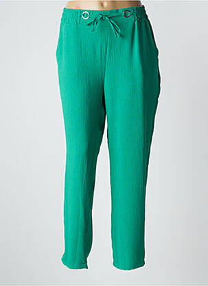Pantalon drept talie elastică mărime normală verde RENATTO BENE femeie