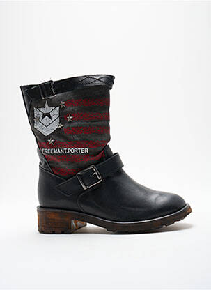 Botine/ghete material neted toc plat până la 3 cm negru FREEMAN T.PORTER femeie