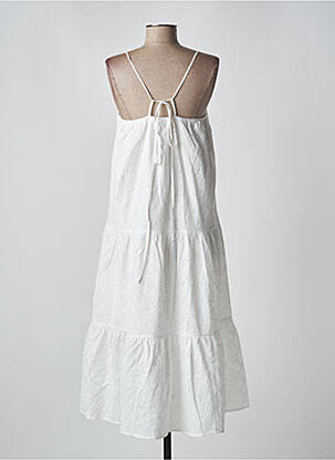 Rochie lungă țesătură poplin fără mâneci alb MOLLY BRACKEN femeie