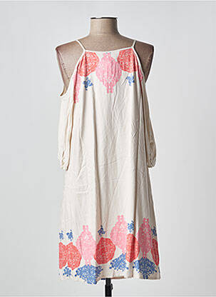 Rochie midi croială fluidă mâneci lungi bej VERO MODA femeie